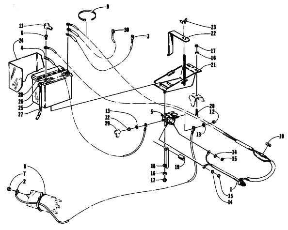 SOLENOID, HARNESS, BATTERY, AND CABLES