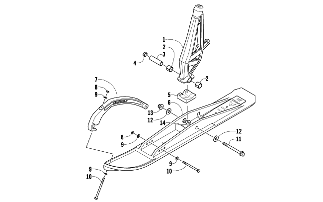 SKI AND SPINDLE ASSEMBLY