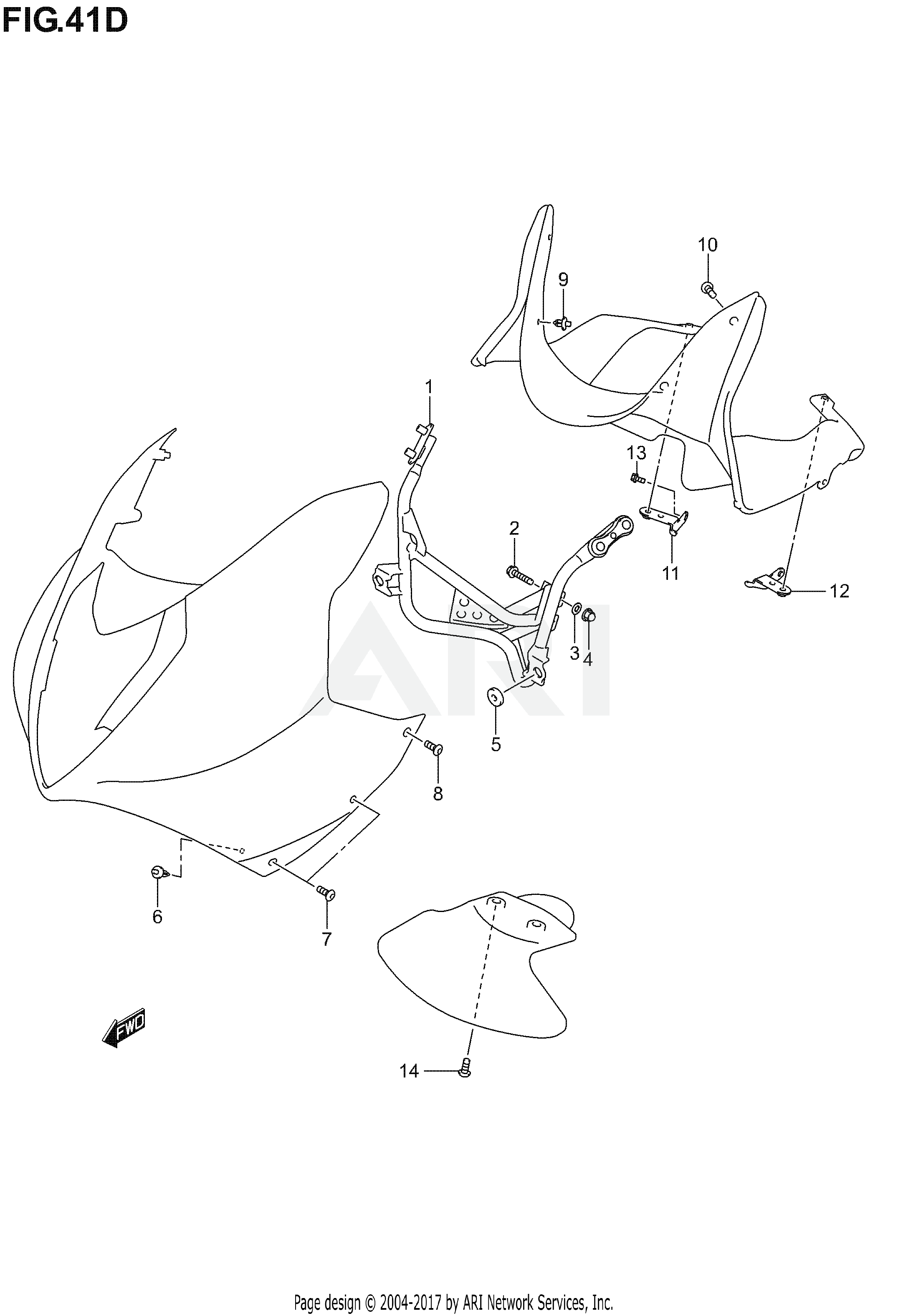 BODY COWL INSTALLATION PARTS(GS500FK4/K5/K6)