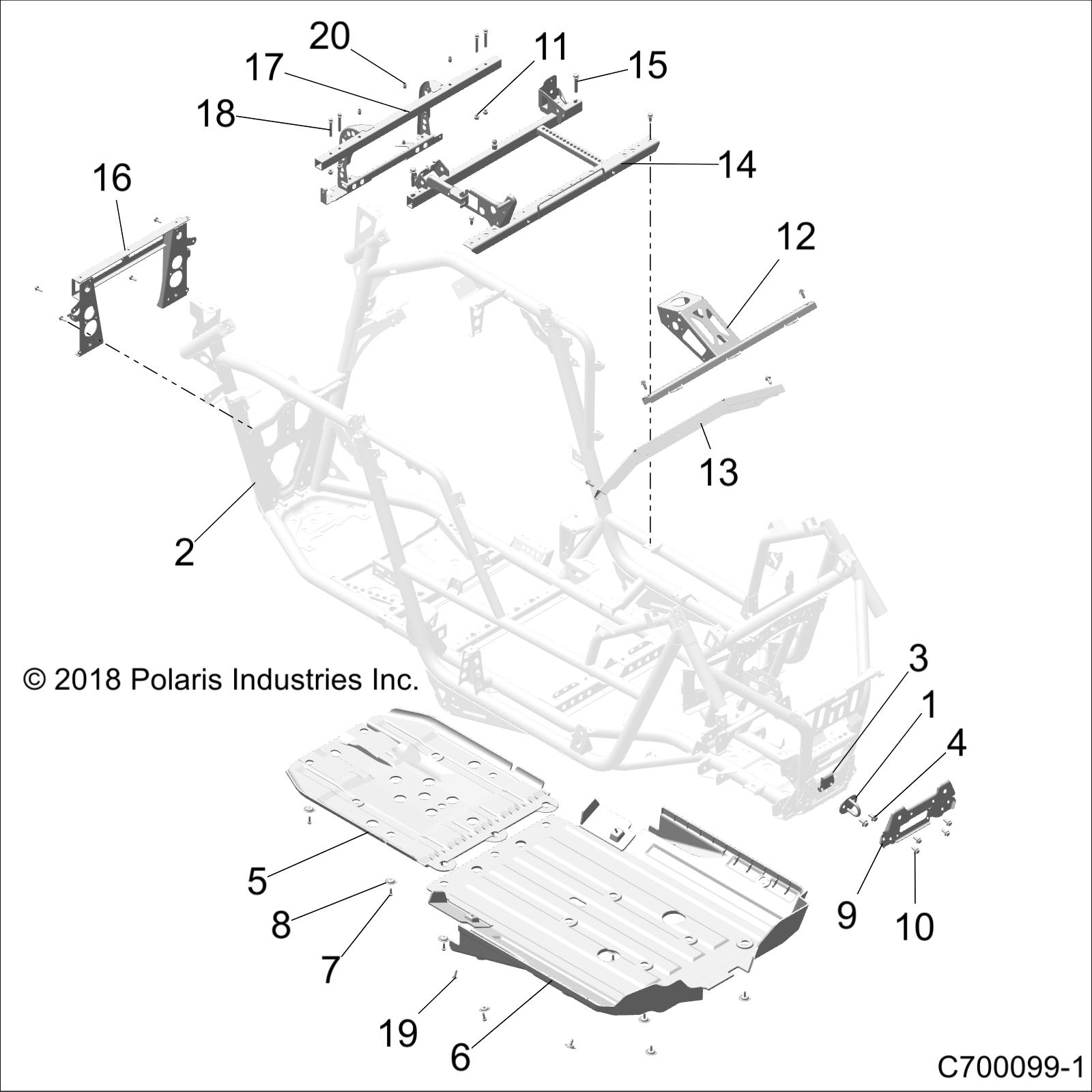 CHASSIS, MAIN FRAME AND SKID PLATES - Z20S1E99NG (C700099-1)