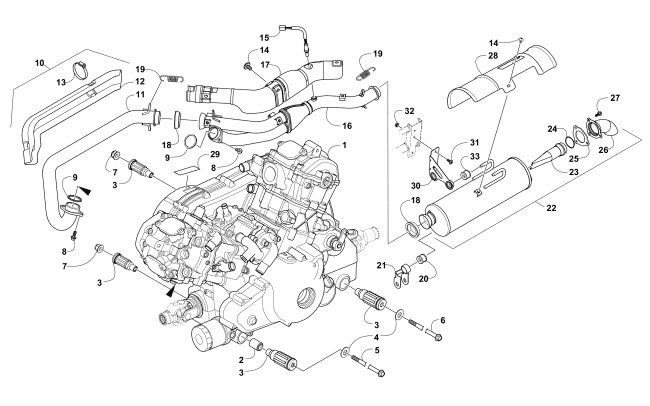 ENGINE AND EXHAUST