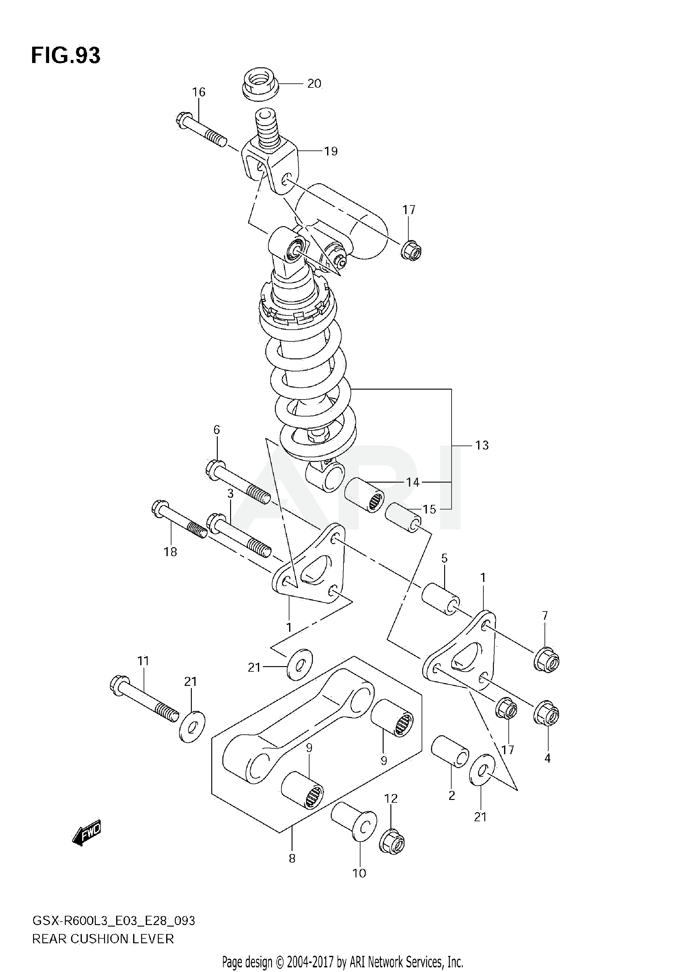 REAR CUSHION LEVER (GSX-R600L3 E28)