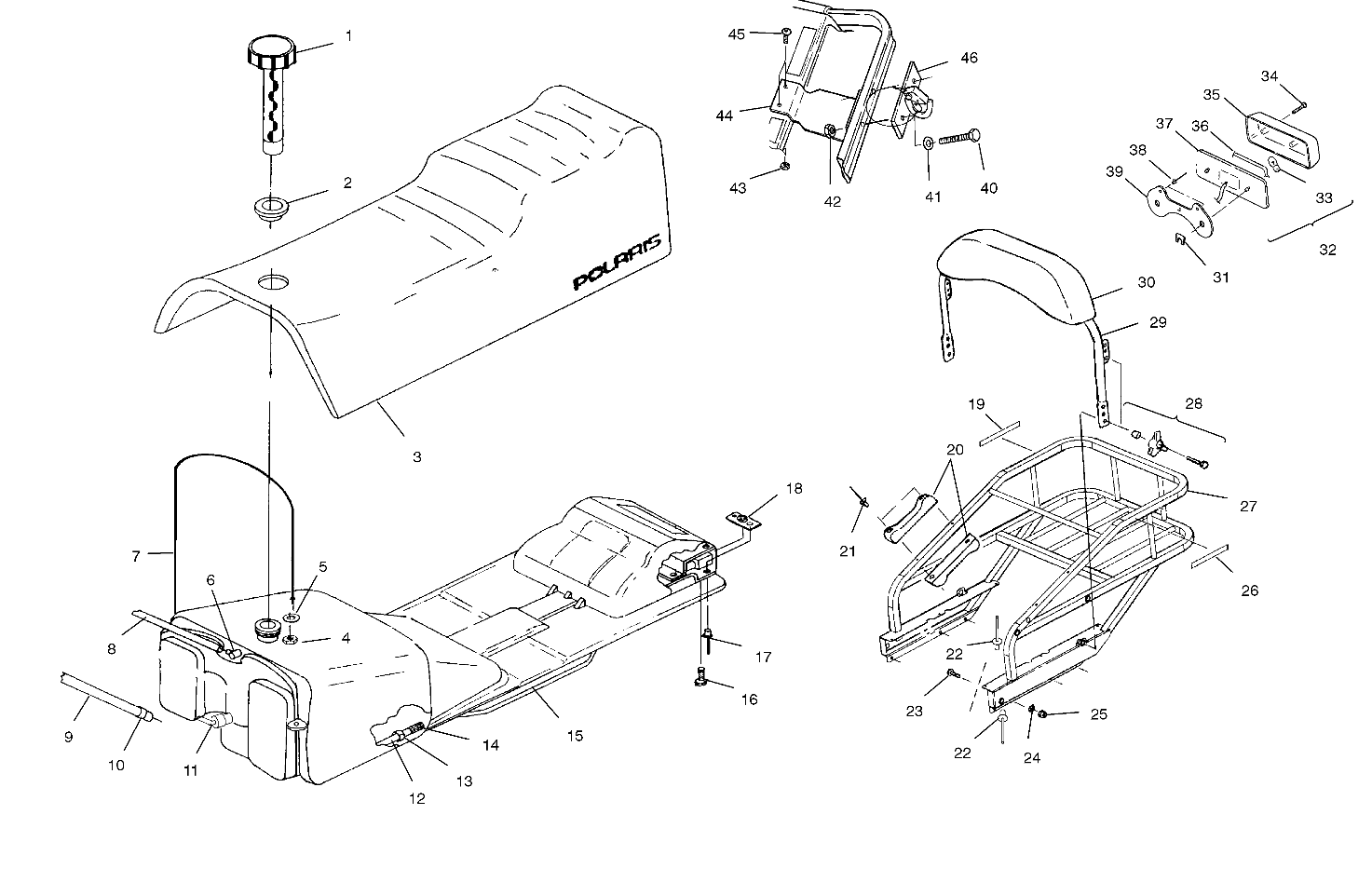 SEAT and GAS TANK - S01SD5BS (4960486048A005)