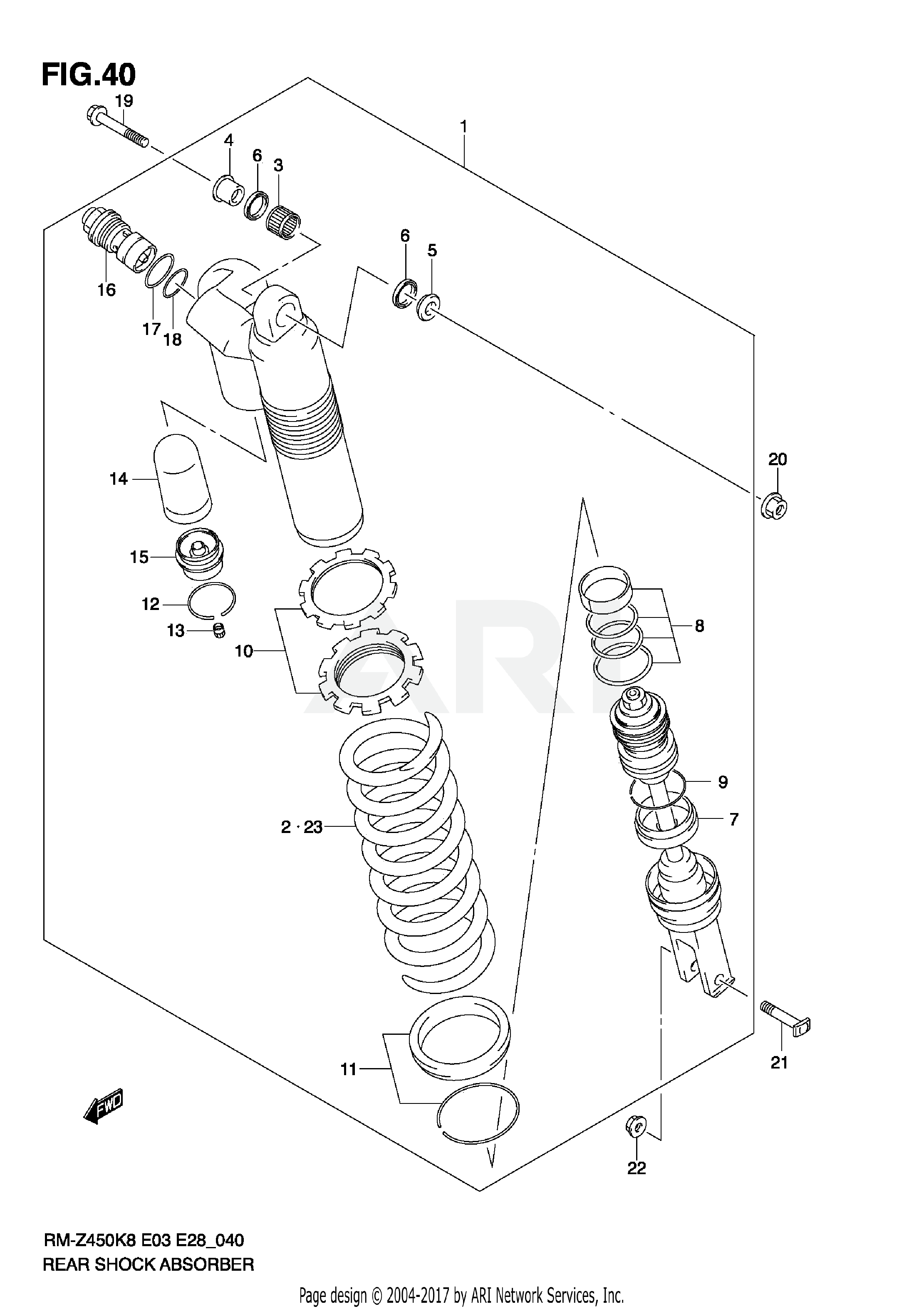 REAR SHOCK ABSORBER (RM-Z450 K8/K9)