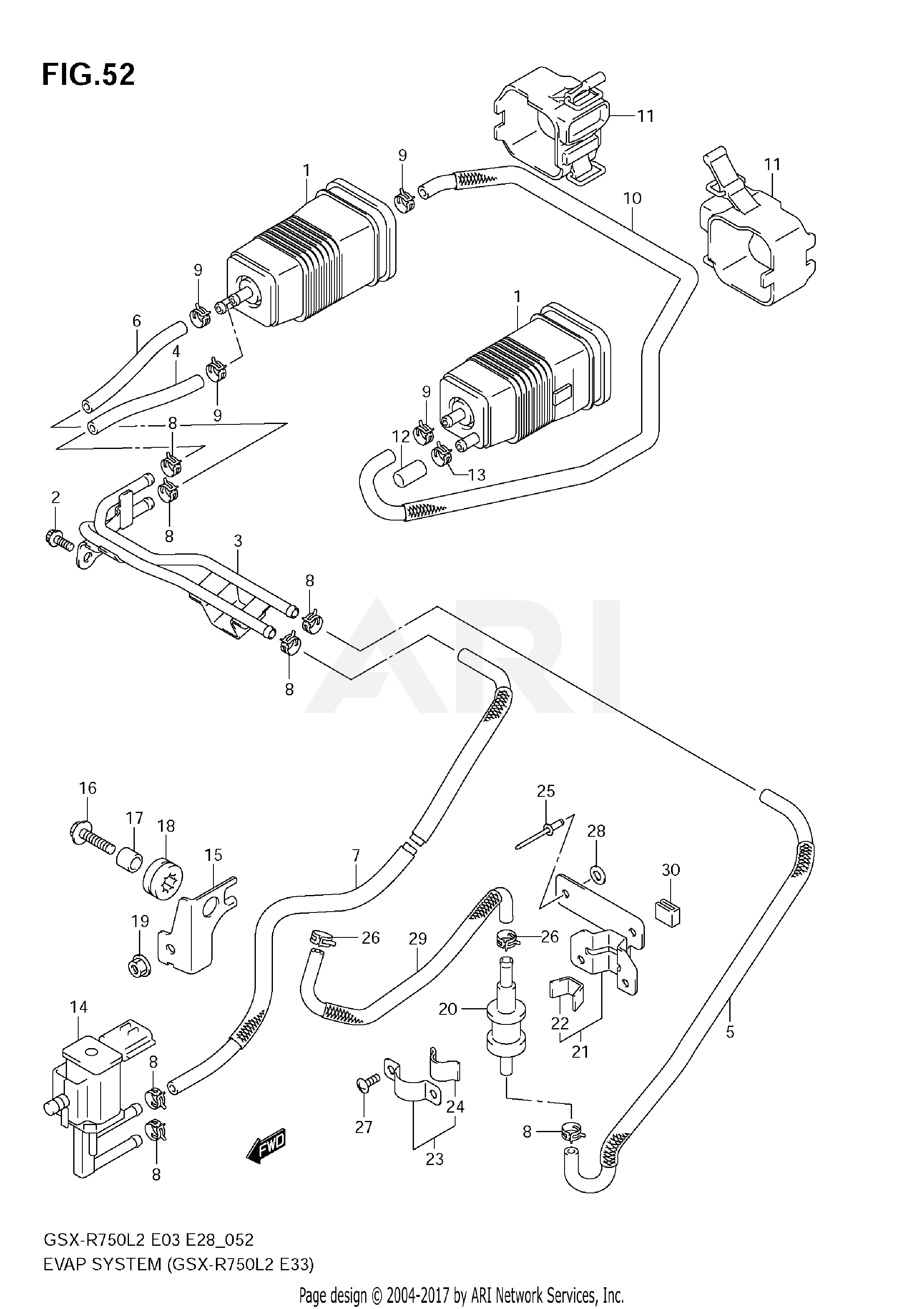 EVAP SYSTEM (GSX-R750 L2 E33)