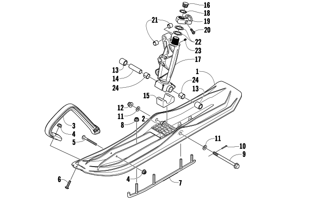 SKI AND SPINDLE ASSEMBLY