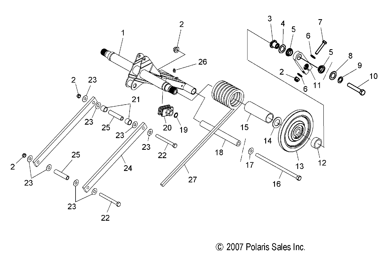 SUSPENSION, TORQUE ARM, REAR - S09MX6JS/JE (49SNOWTORQUEREAR08600RR)