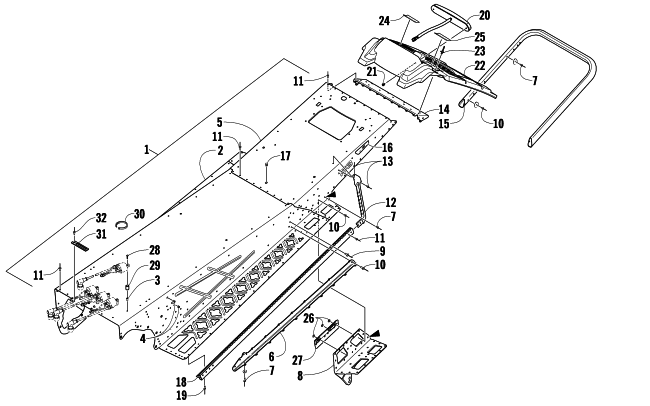 TUNNEL, REAR BUMPER, AND TAILLIGHT ASSEMBLY