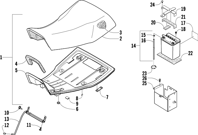 SEAT AND BATTERY ASSEMBLIES