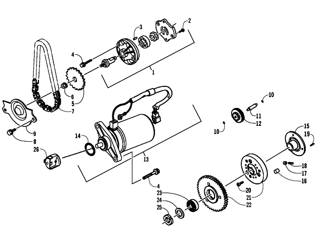 STARTER MOTOR AND OIL PUMP ASSEMBLIES