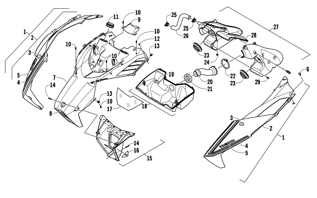 HOOD AND AIR INTAKE ASSEMBLY