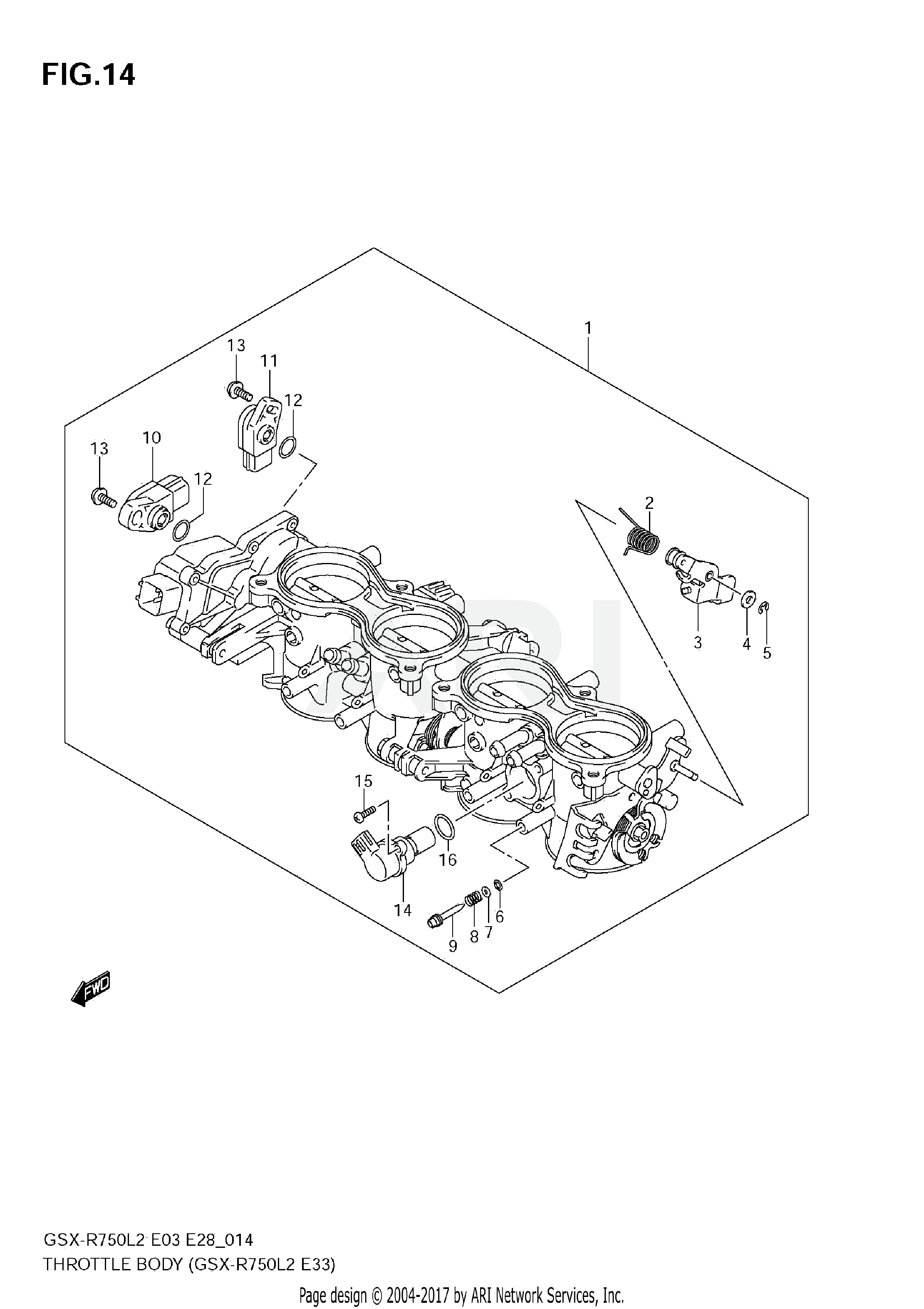 THROTTLE BODY (GSX-R750 L2 E33)