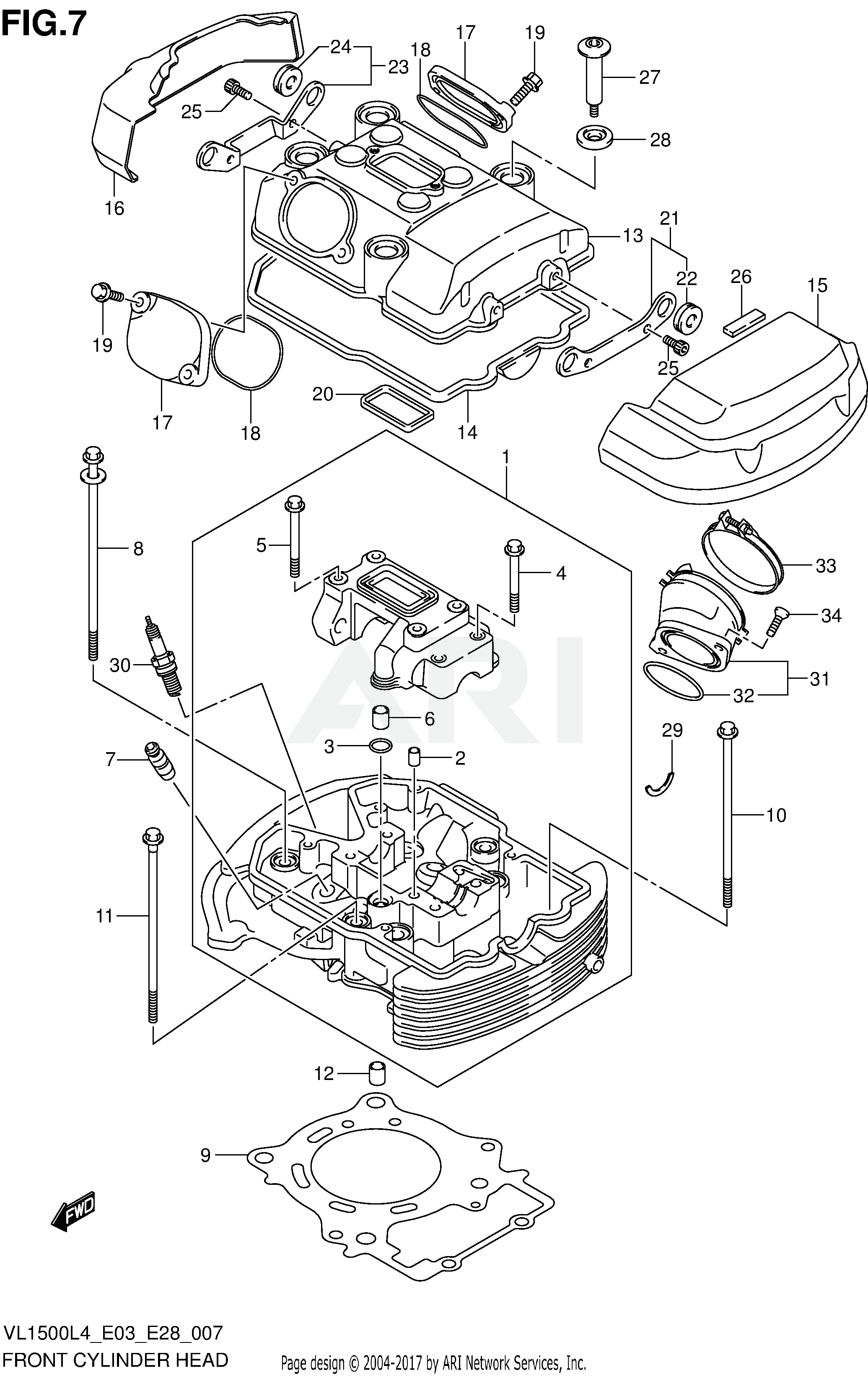 FRONT CYLINDER HEAD (VL1500BL4 E33)