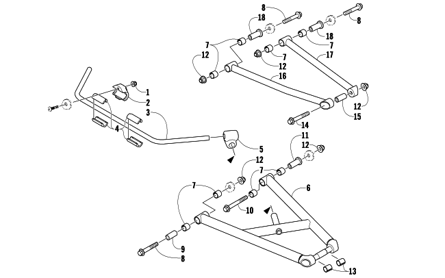 A-ARM AND SWAY BAR ASSEMBLY