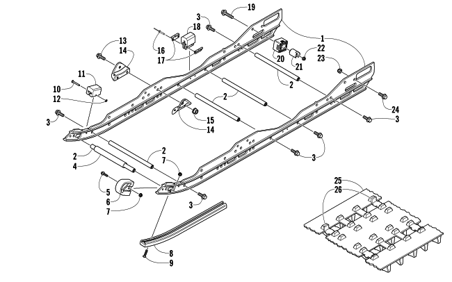 SLIDE RAIL AND TRACK ASSEMBLY