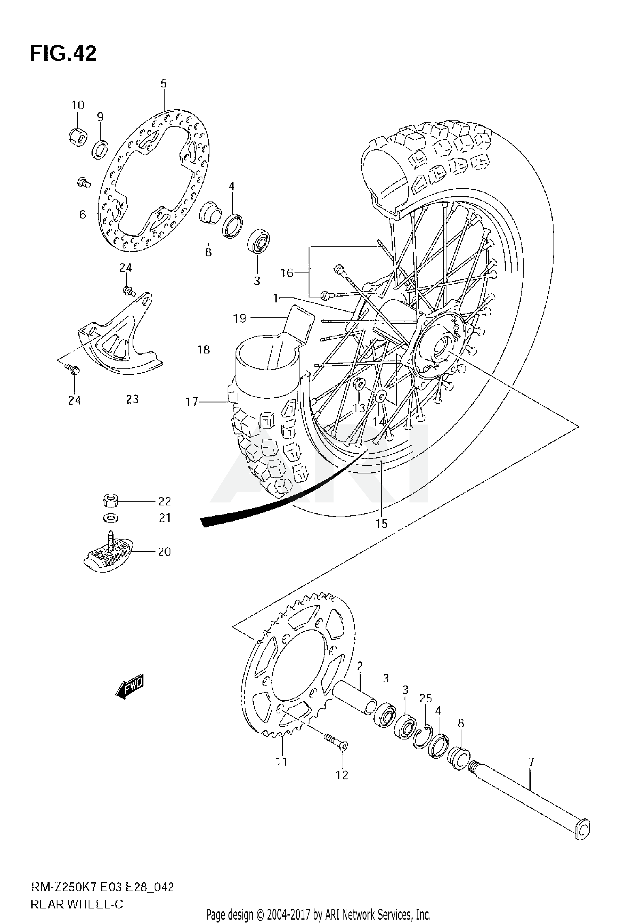 REAR WHEEL (MODEL K7)