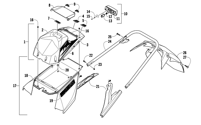 REAR BUMPER, STORAGE BOX, AND TAILLIGHT ASSEMBLY