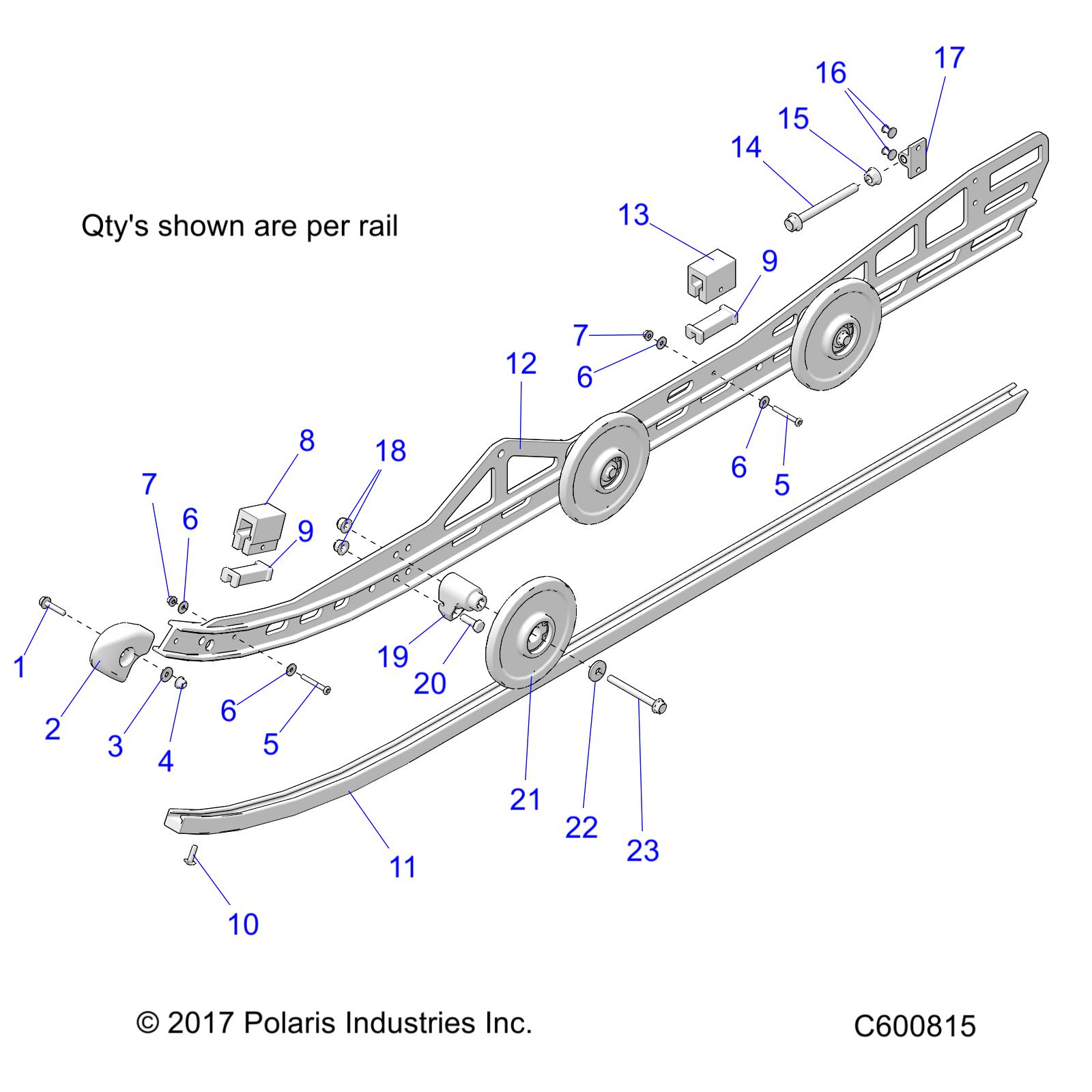 SUSPENSION, RAIL, LH/RH - S20CED5BSL/BSU ALL OPTIONS (C600815)