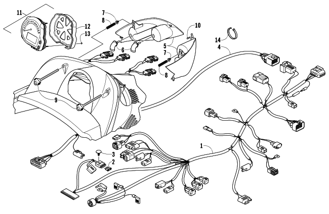 HEADLIGHT, INSTRUMENTS, AND WIRING ASSEMBLIES