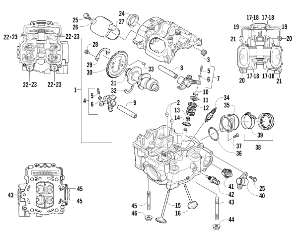 CYLINDER HEAD AND CAMSHAFT/VALVE ASSEMBLY