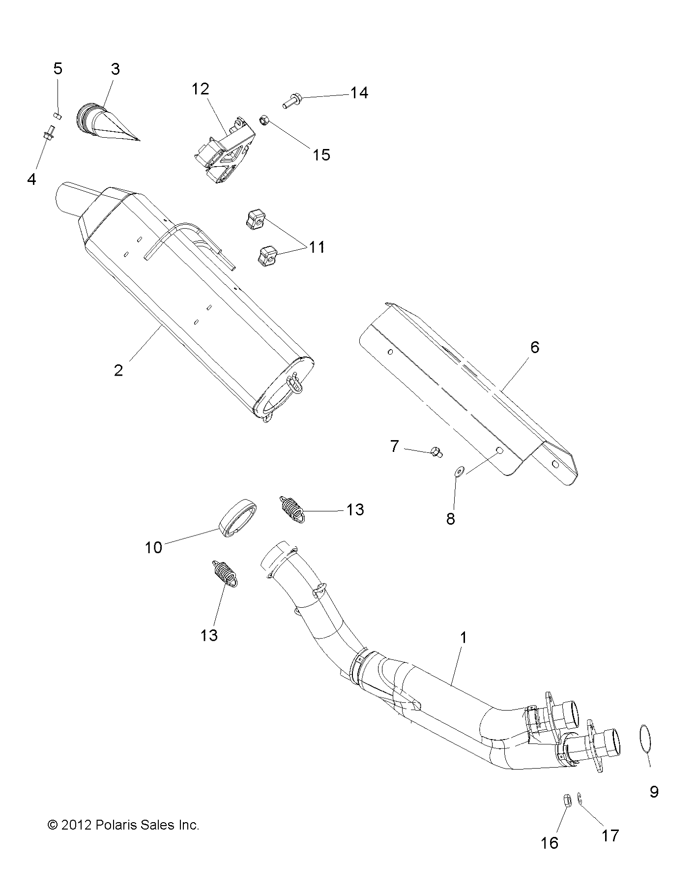 ENGINE, EXHAUST - A15SVA85FD (49ATVEXHAUST13850SCRAM)