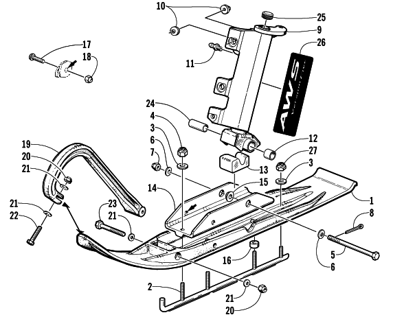 SKI AND SPINDLE ASSEMBLY (International)