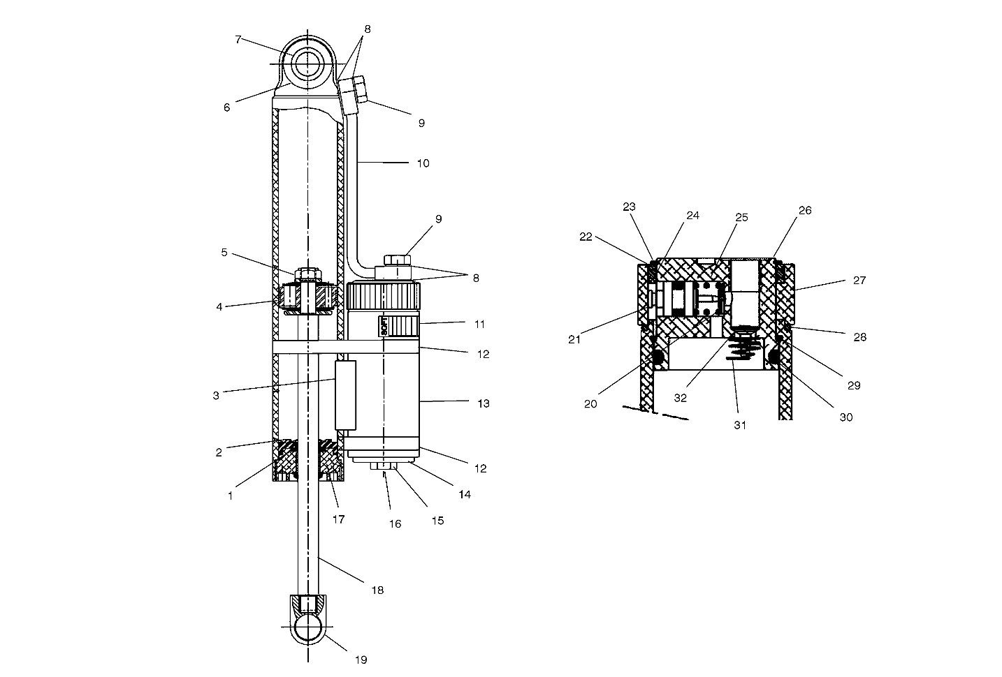 SHOCK (REAR TRACK) - S03NK7CS/A-S03NL7CS/A-S03NK8CS/A-S03NL8CS/A-S03NM8CS (4978037803D08)