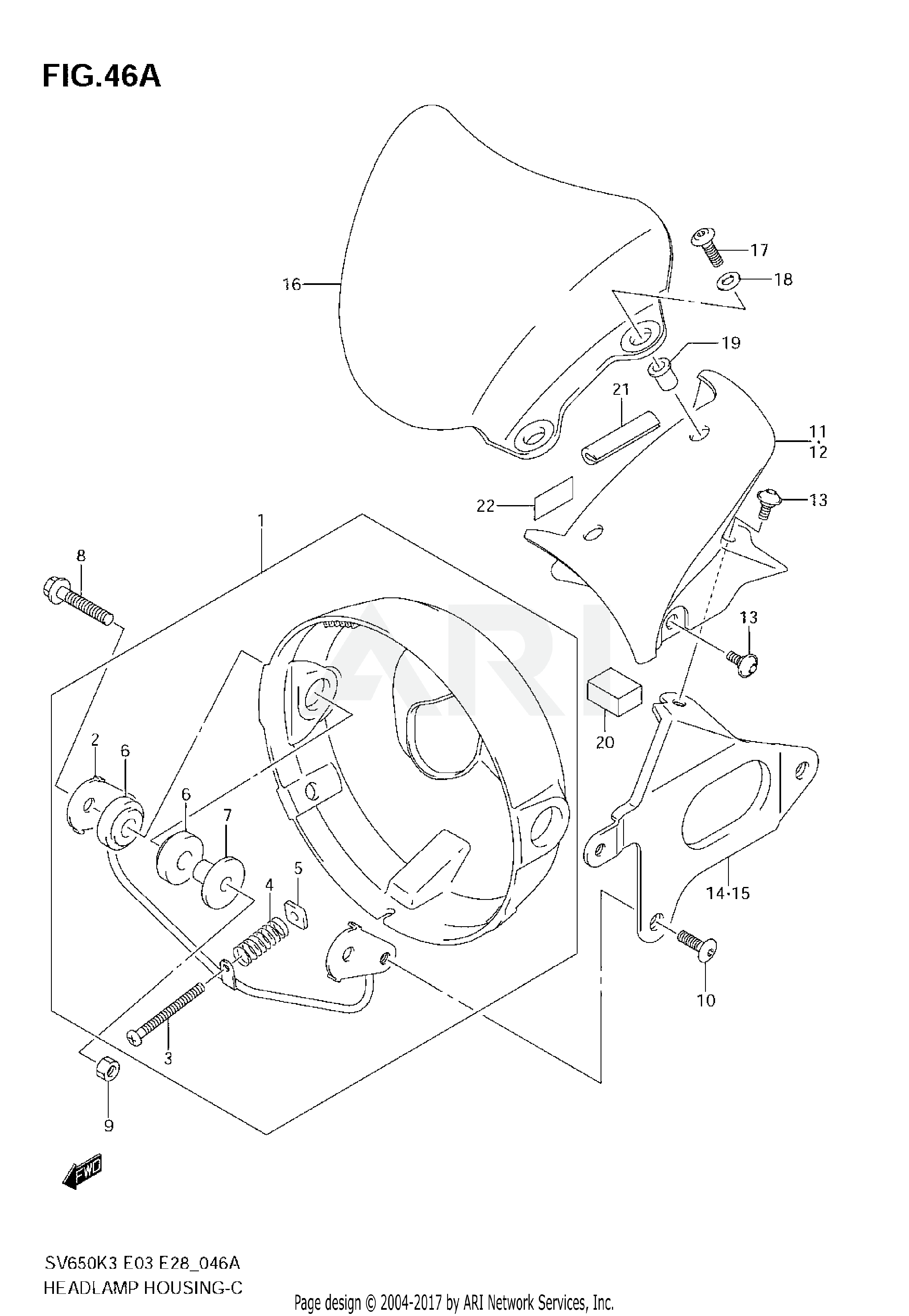 HEADLAMP HOUSING (SV650K5/K6)