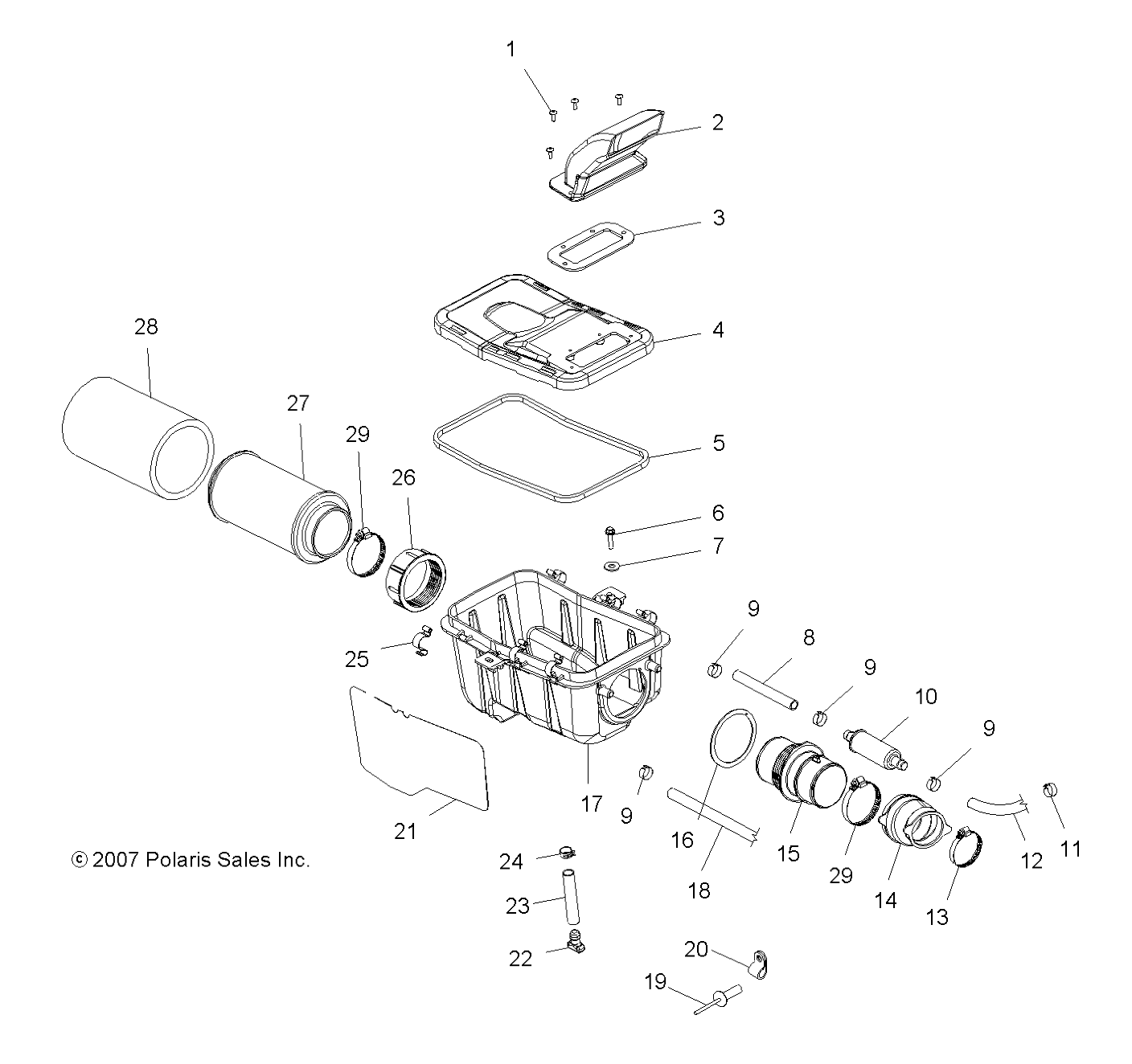 ENGINE, AIR INTAKE SYSTEM - A09BG50AA (49ATVAIRBOX08SCRAM)