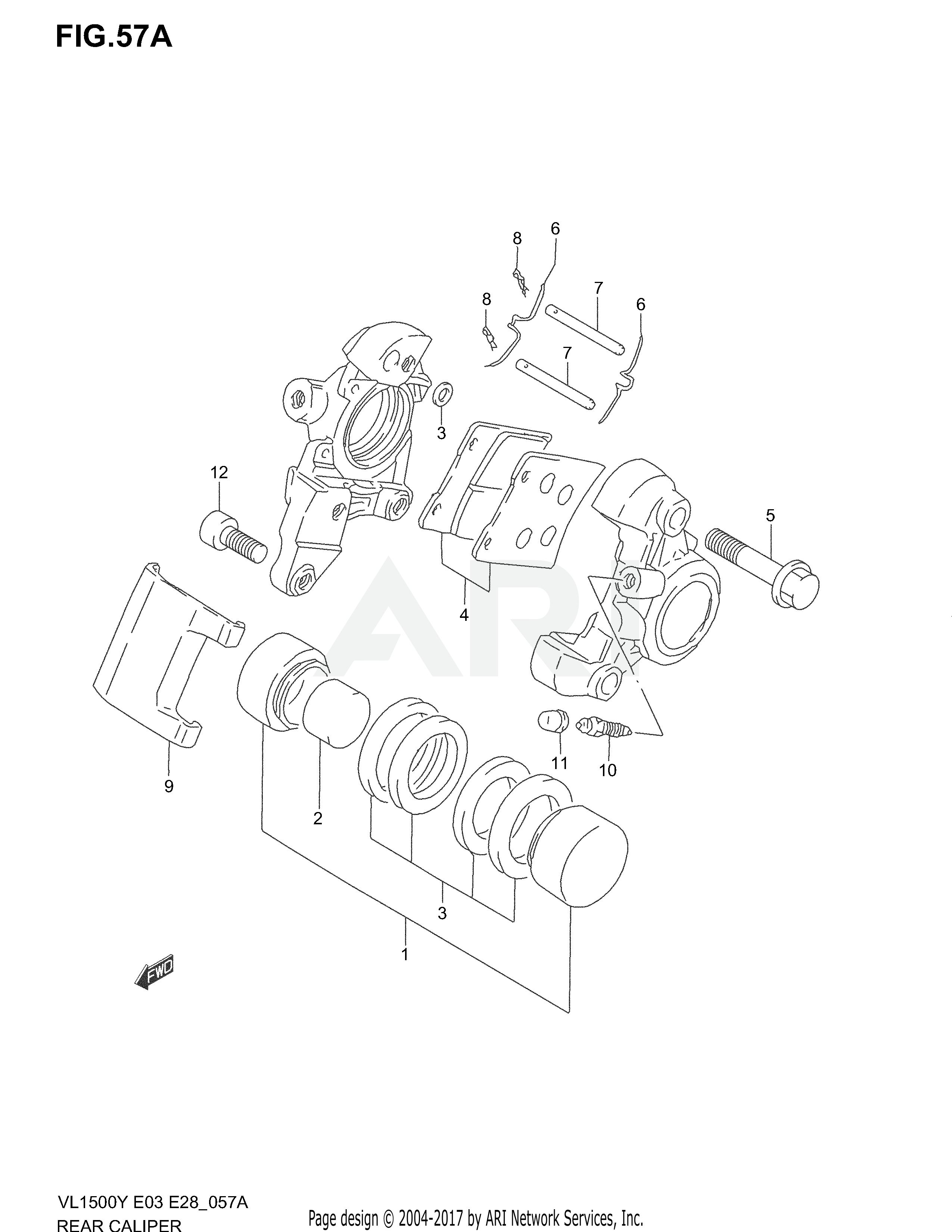 REAR CALIPER (MODEL X/Y/K1)