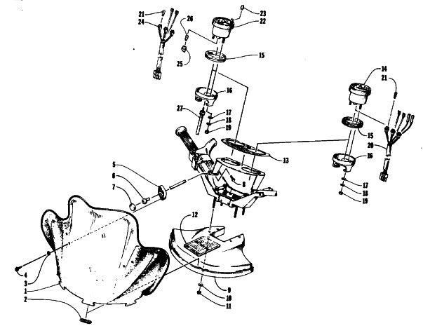 WINDSHIELD, FAIRING, AND INSTRUMENTS