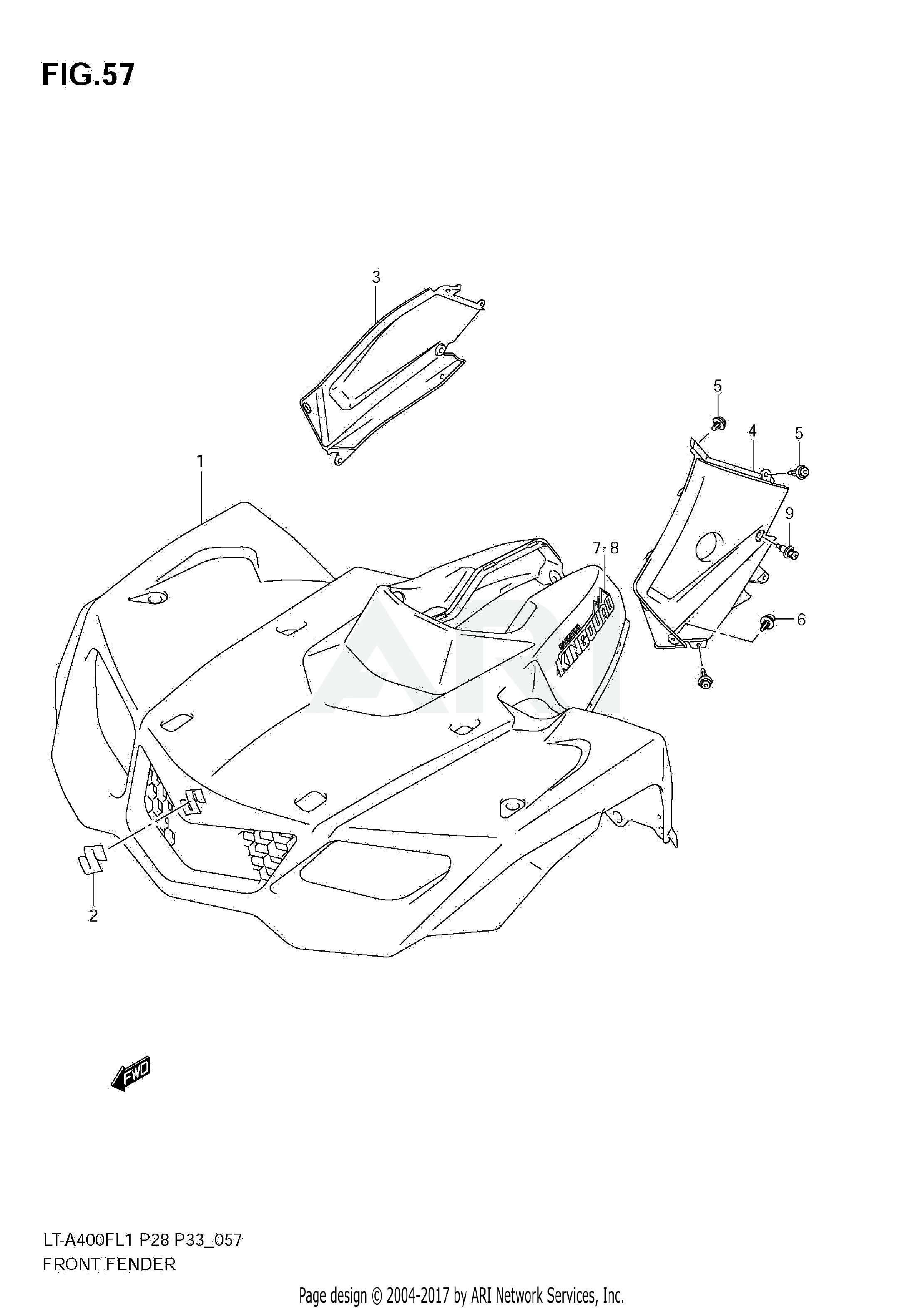 FRONT FENDER (LT-A400FZL1 E33)