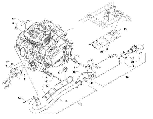 ENGINE AND EXHAUST