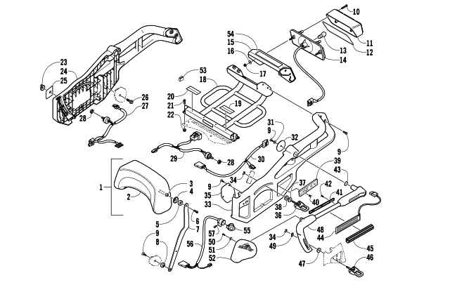 BACKREST, RACK, AND TAILLIGHT ASSEMBLY