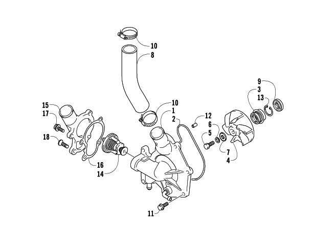 WATER PUMP AND THERMOSTAT