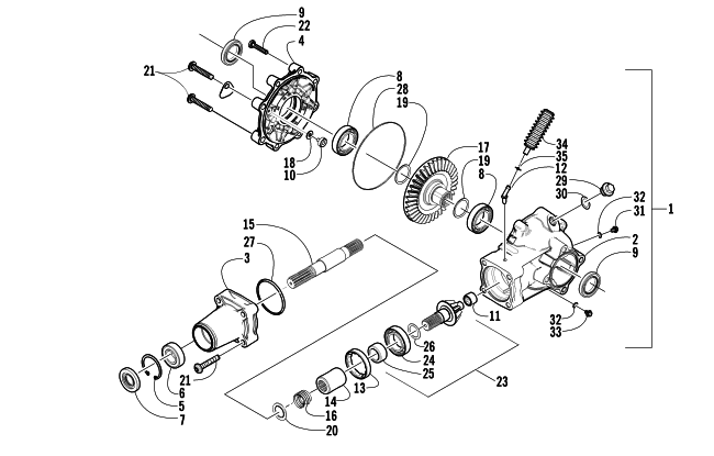 REAR DRIVE GEARCASE ASSEMBLY