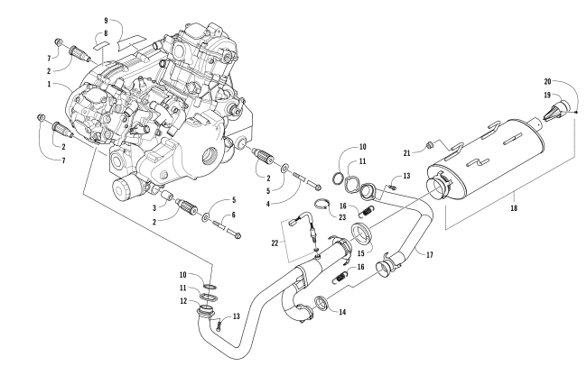 ENGINE AND EXHAUST