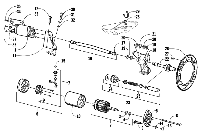 FLEX-DRIVE STARTER MOTOR ASSEMBLY (ESR)