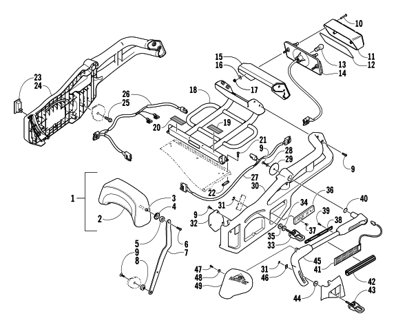 BACKREST AND TAILLIGHT ASSEMBLY