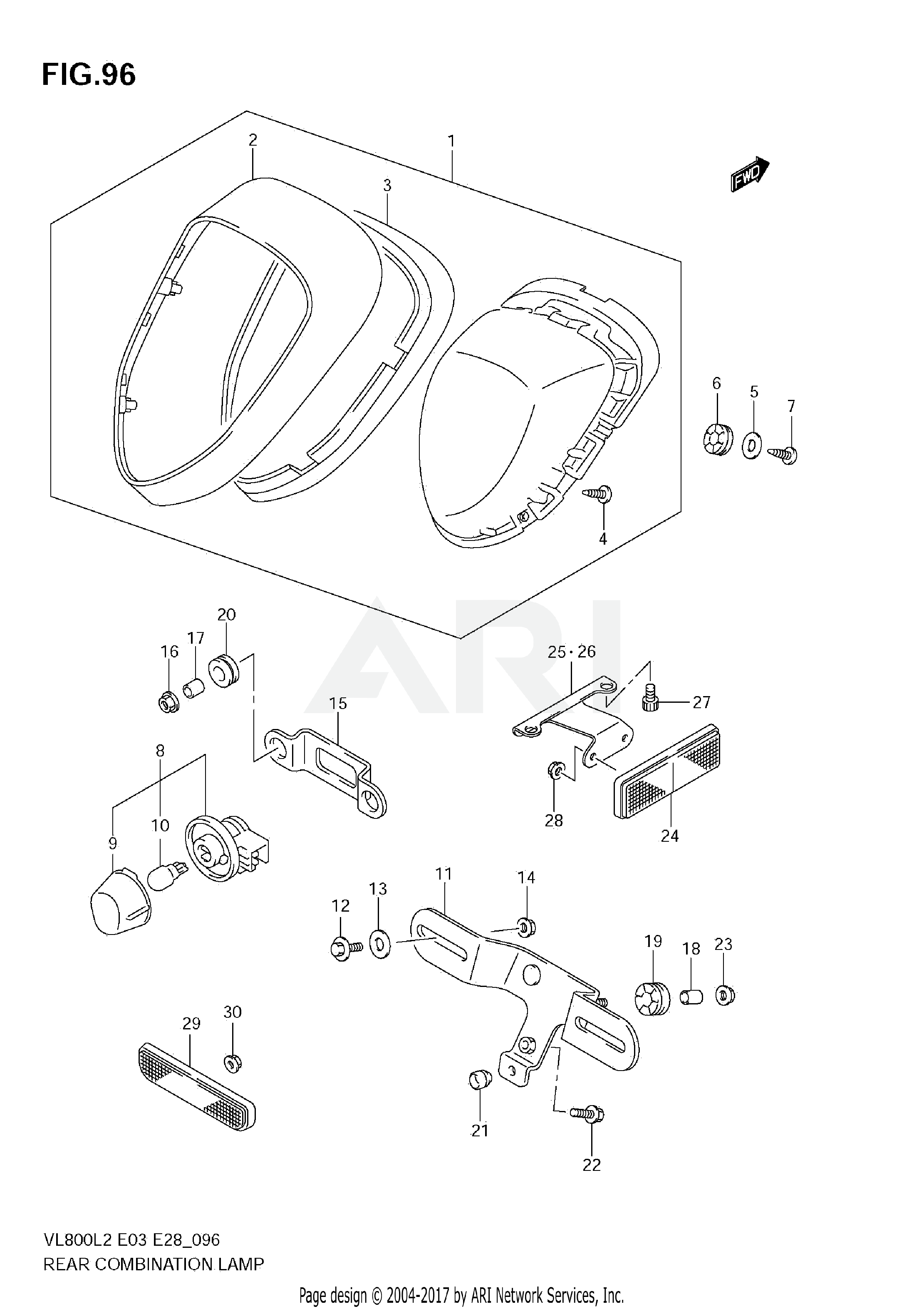 REAR COMBINATION LAMP (VL800T  E33)