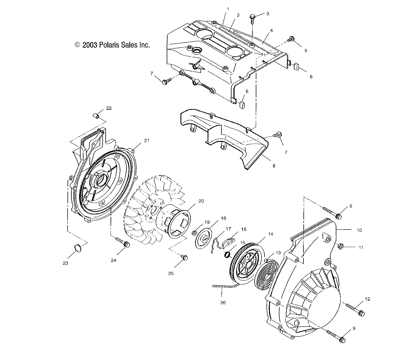 BLOWER HOUSING and RECOIL STARTER - S04NT5BS/BE (4988518851C10)