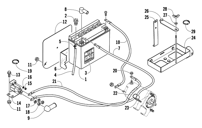 BATTERY, SOLENOID, AND CABLES