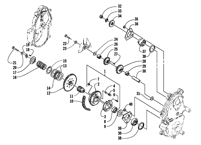 DRIVE/REVERSE DROPCASE ASSEMBLY