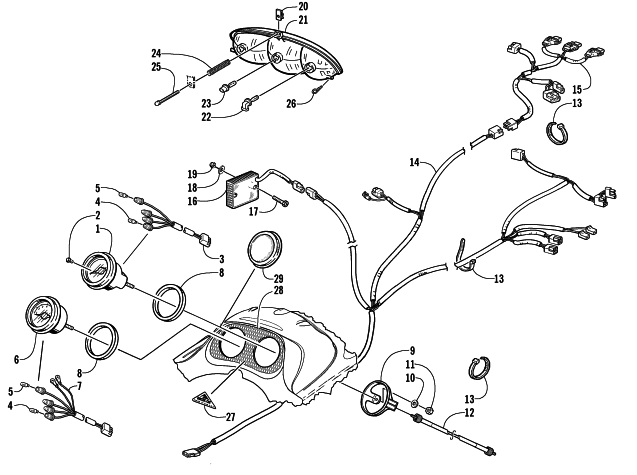 HEADLIGHT, INSTRUMENTS, AND WIRING ASSEMBLIES