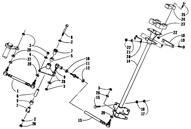 TIE ROD/STEERING POST ASSEMBLY