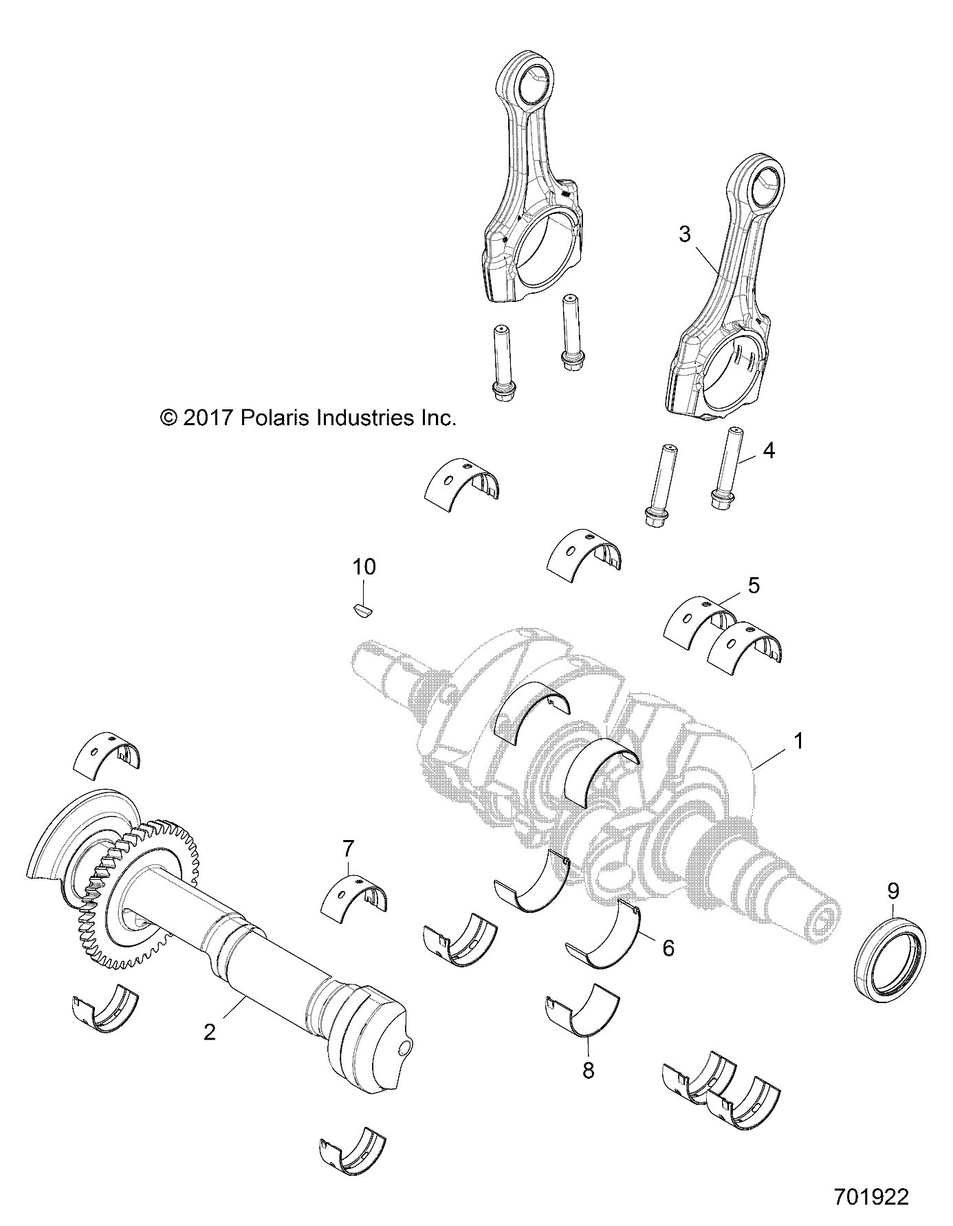 ENGINE, CRANKSHAFT AND BEARINGS - Z18VDE92LS (701922)