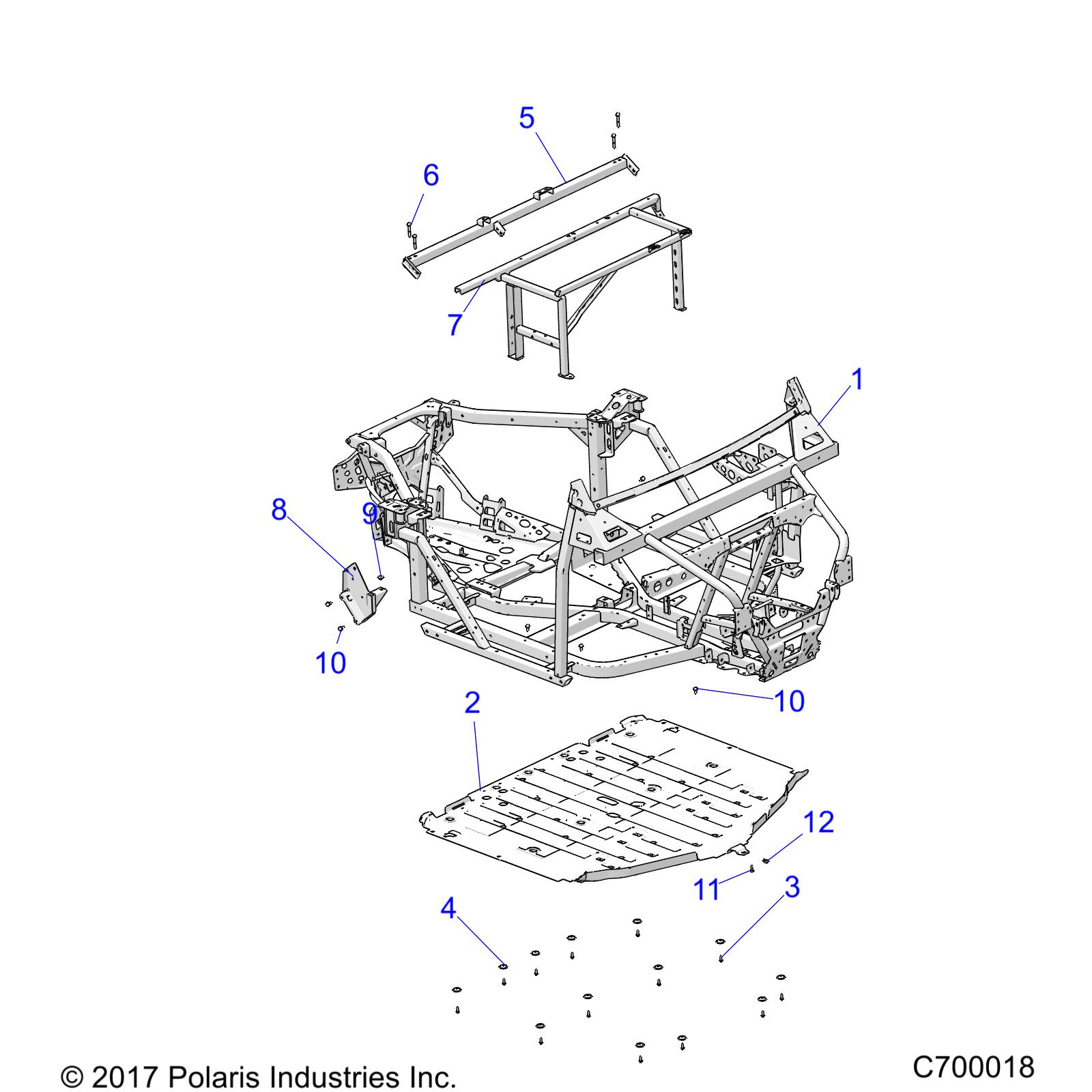 CHASSIS, MAIN FRAME AND SKID PLATES - R20RRW99A9/AA/AF/AP/AX/B9/BA/BF/BP/BX (C700018)