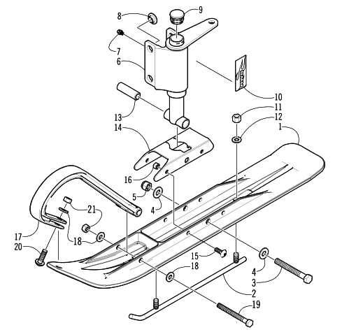 SKI AND SPINDLE ASSEMBLY