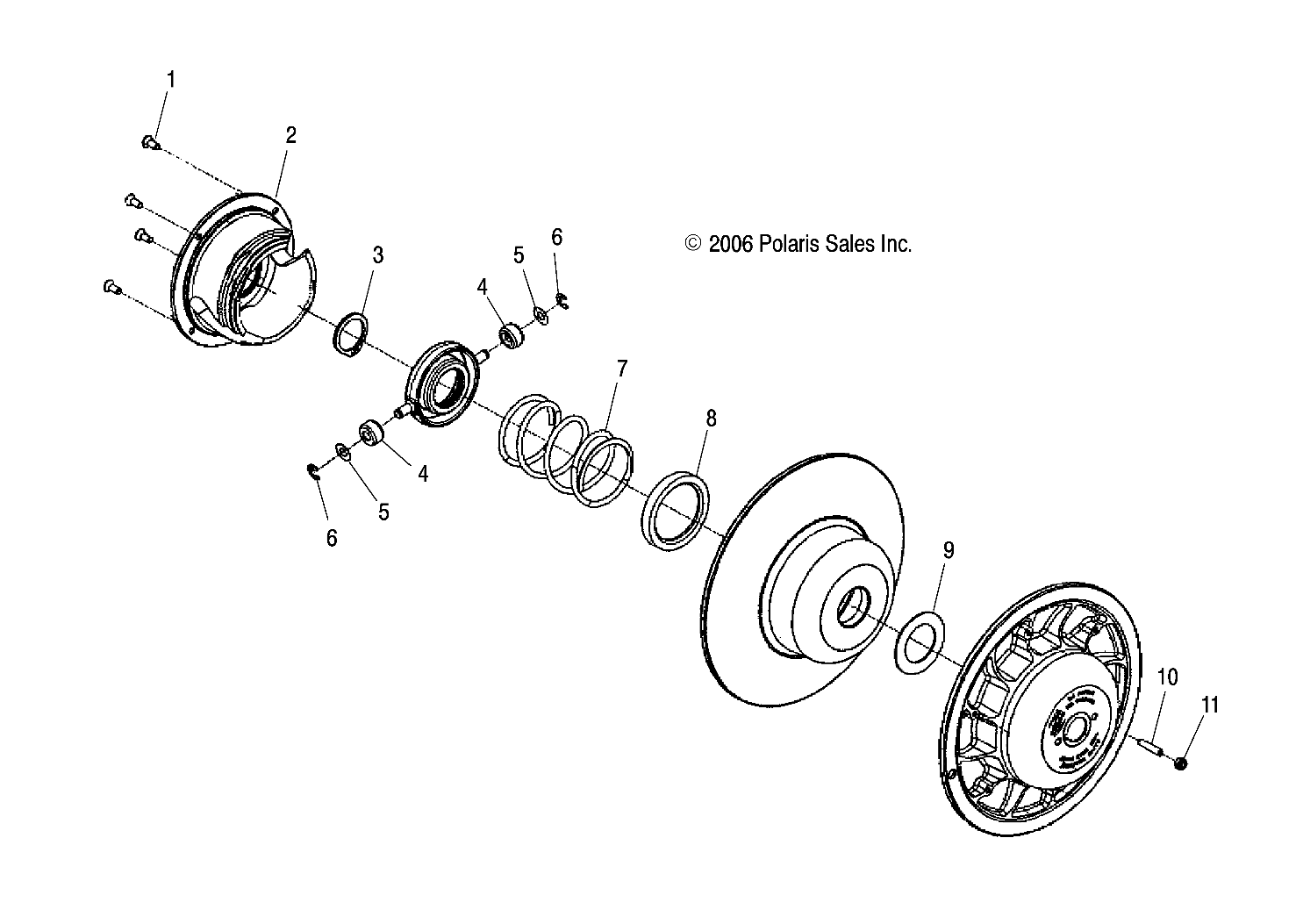 DRIVE TRAIN, SECONDARY CLUTCH - S08PB8ES/EE (49SNOWDRIVENCLUTCHTRAILRMK)