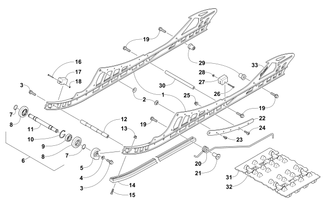 SLIDE RAIL AND TRACK ASSEMBLY